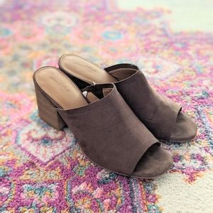 Brown Suede Mules